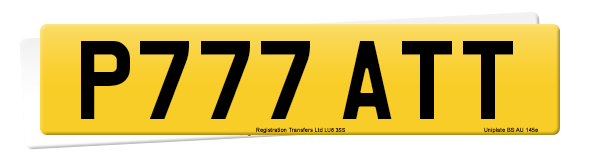 Registration number P777 ATT